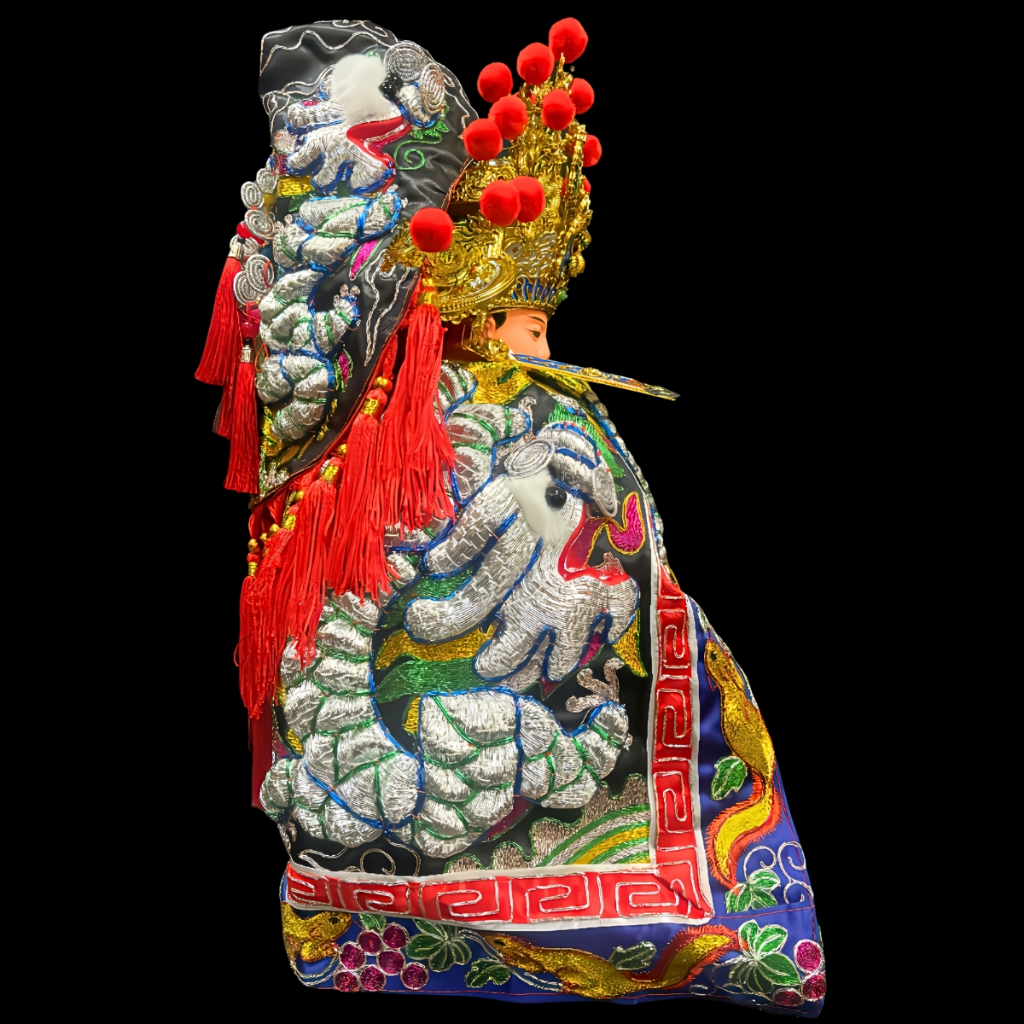 【樹林歡喜緣佛具】三角麟龍袍・黑底・銀龍|神尊佛像衣・帽|神像服飾配件・宮廟佛堂用品|神桌・後貼|神尊・佛像|樹林實體店:圖片 3