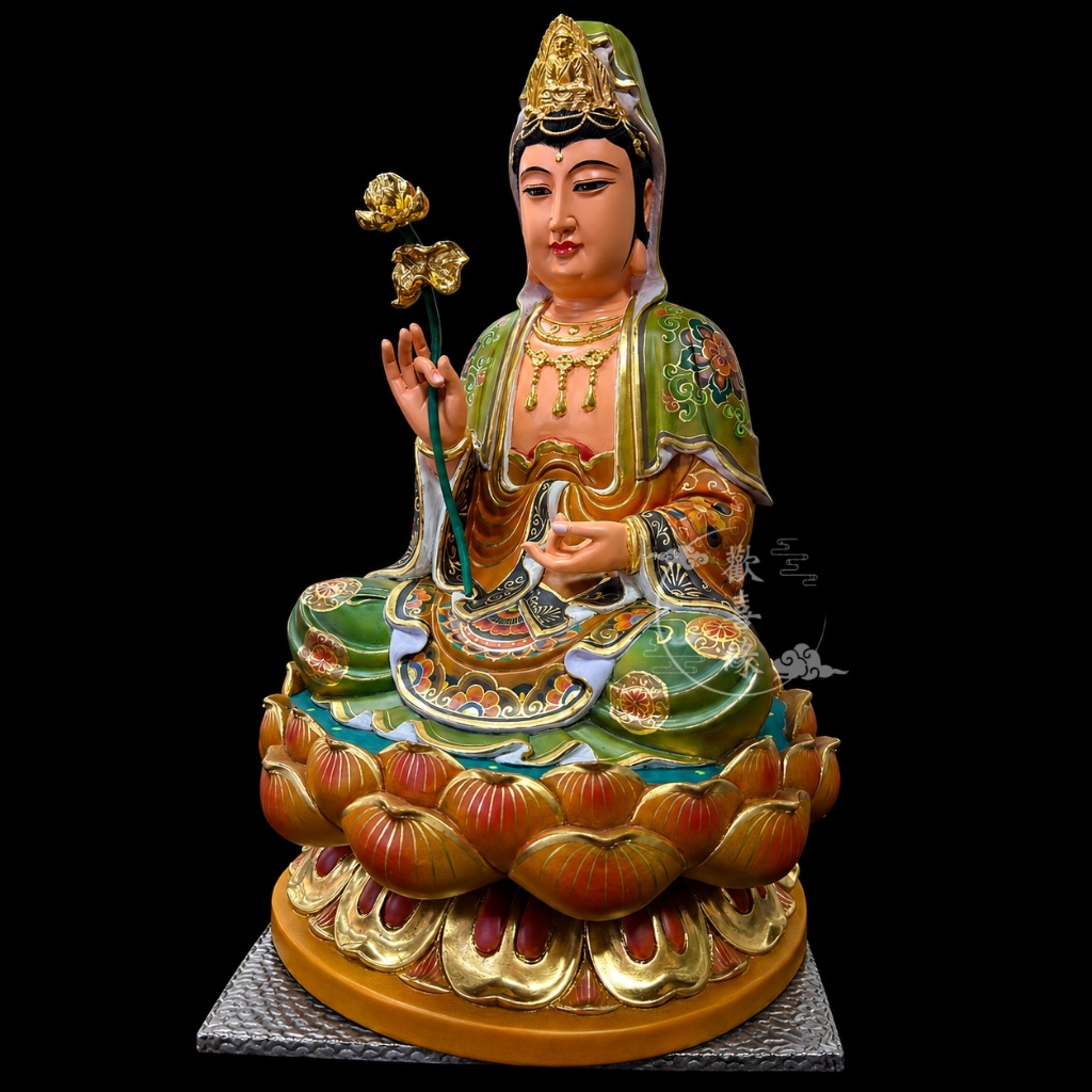【歡喜緣佛具】觀音 青袍 觀世音菩薩 (客製化商品 請先私訊聊聊) 神像 神尊 安金 客製化神像 樹林實體店:圖片 3