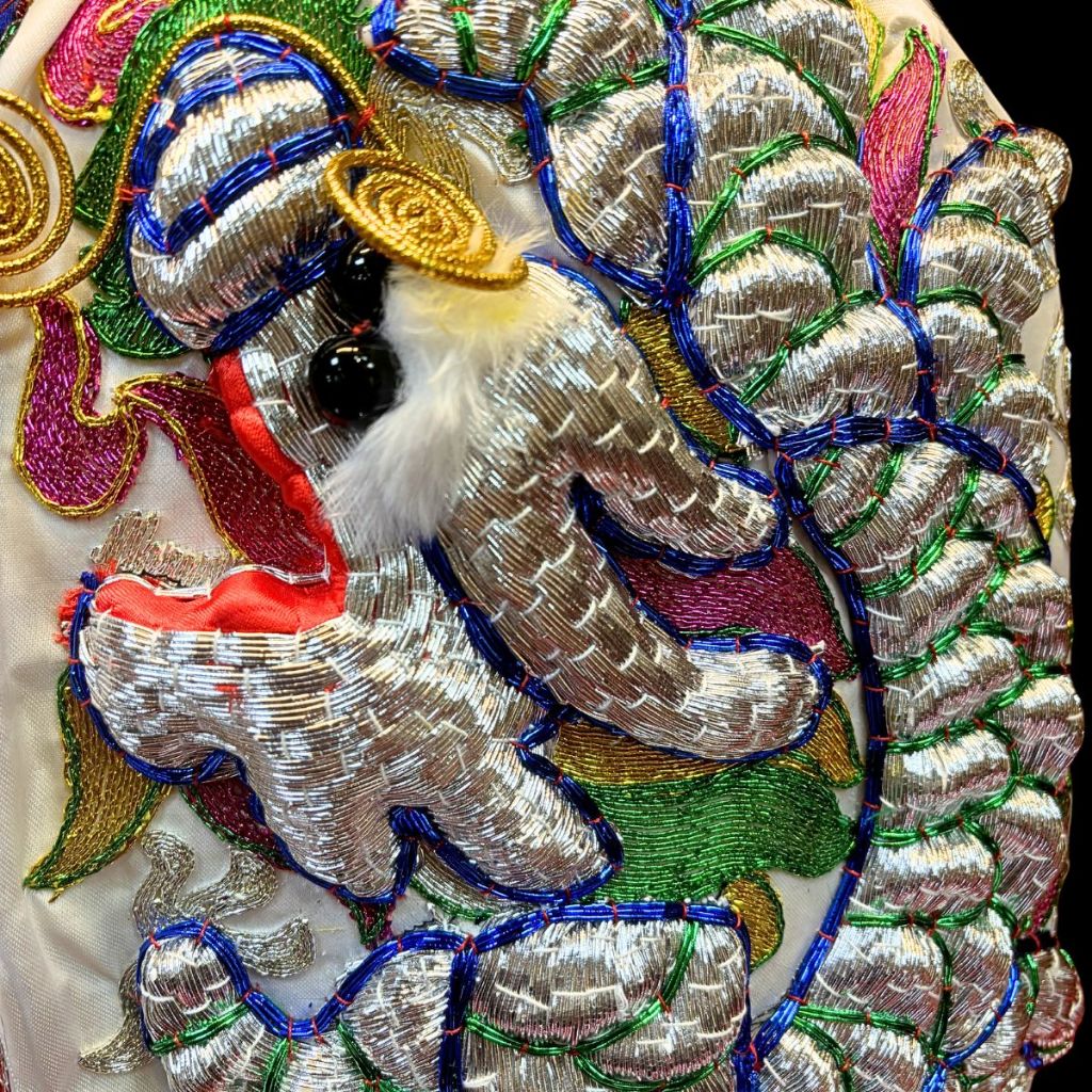 【樹林歡喜緣佛具】三角麟龍袍・白底・銀龍|神尊佛像衣・帽|神像服飾配件・宮廟佛堂用品|神桌・後貼|神尊・佛像|樹林實體店:圖片 7