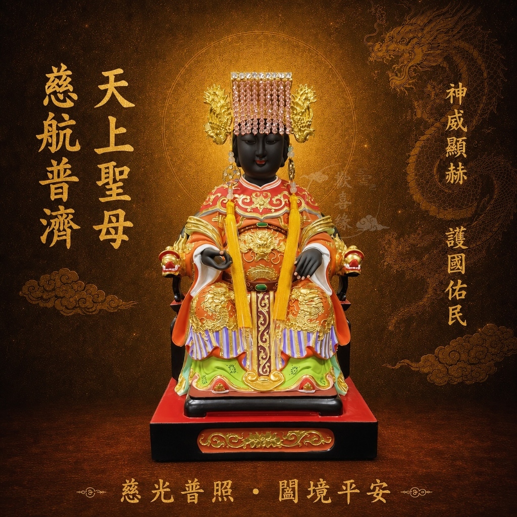 【歡喜緣佛具】黑面媽祖 天上聖母 媽祖 黑臉 神像 神尊 客製化神像 佛像 樹林實體店
