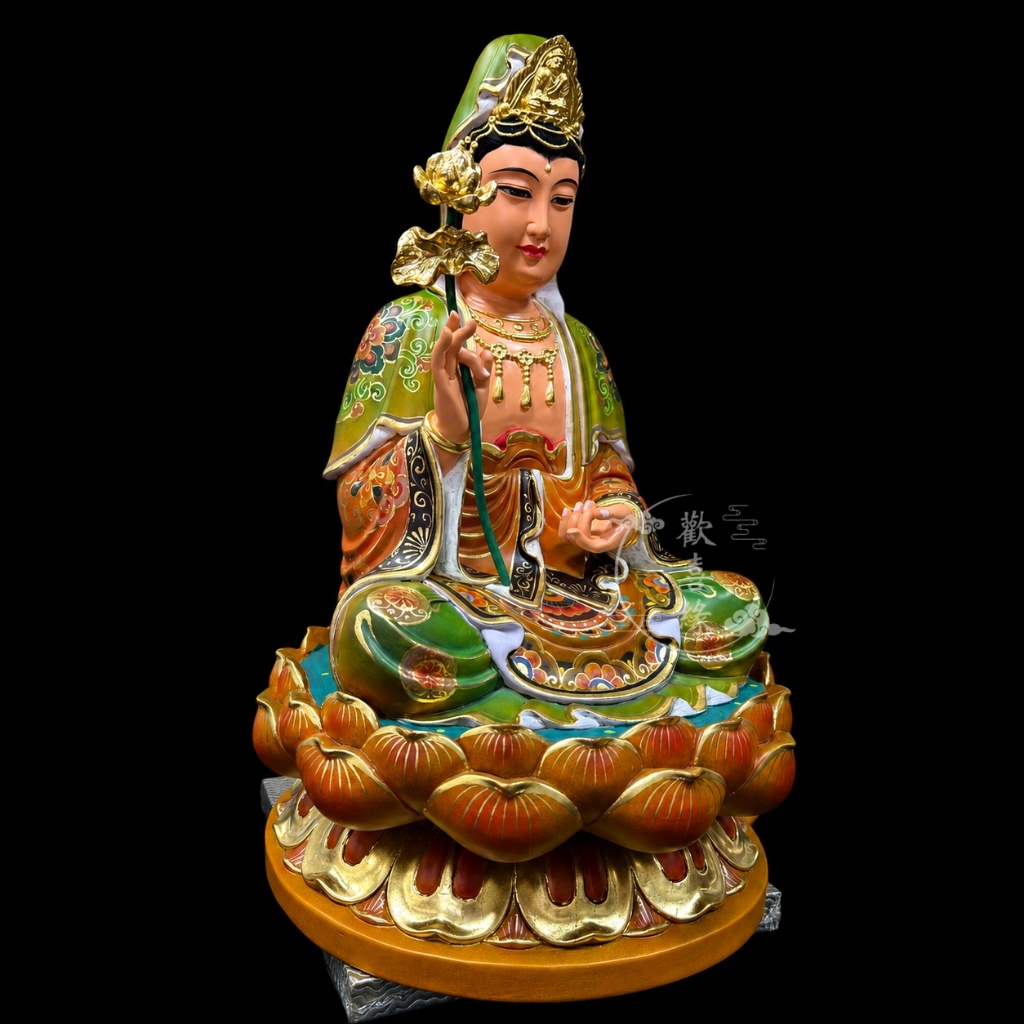 【歡喜緣佛具】觀音 青袍 觀世音菩薩 (客製化商品 請先私訊聊聊) 神像 神尊 安金 客製化神像 樹林實體店:圖片 4
