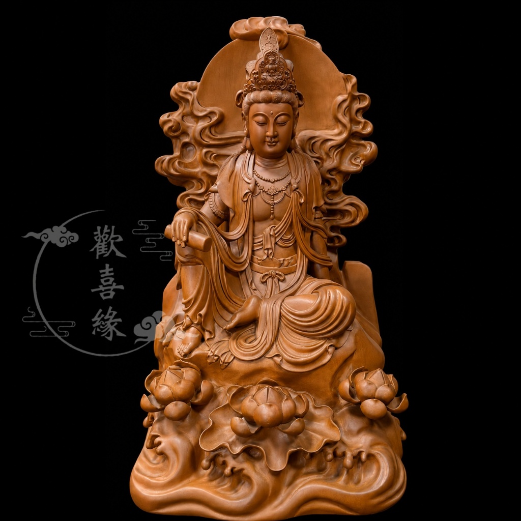 【歡喜緣佛具】木雕觀音 觀音 觀世音菩薩 (客製化商品 請先私訊聊聊) 神像 神尊 安金 客製化神像 樹林實體店:圖片 2