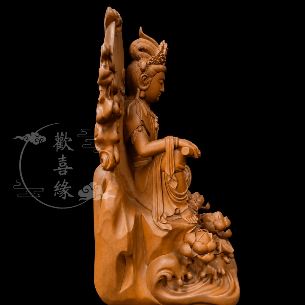 【歡喜緣佛具】木雕觀音 觀音 觀世音菩薩 (客製化商品 請先私訊聊聊) 神像 神尊 安金 客製化神像 樹林實體店:圖片 5