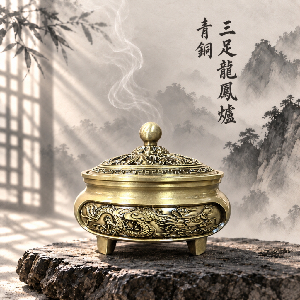 【樹林歡喜緣佛具】青銅龍鳳三足爐・小盤香爐・淨爐|全銅盤香爐・淨爐|佛堂神桌供香|神明衣帽|樹林實體店|客製神像請先聊聊