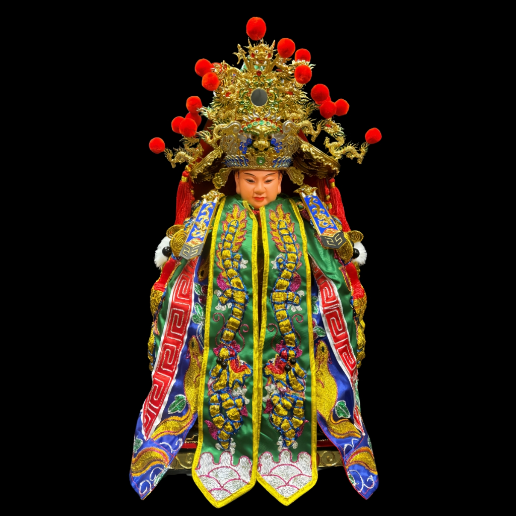 【樹林歡喜緣佛具】三角麟龍袍・綠底・金龍|神尊佛像衣・帽|神像服飾配件・宮廟佛堂用品|神桌・後貼|神尊・佛像|樹林實體店:圖片 2