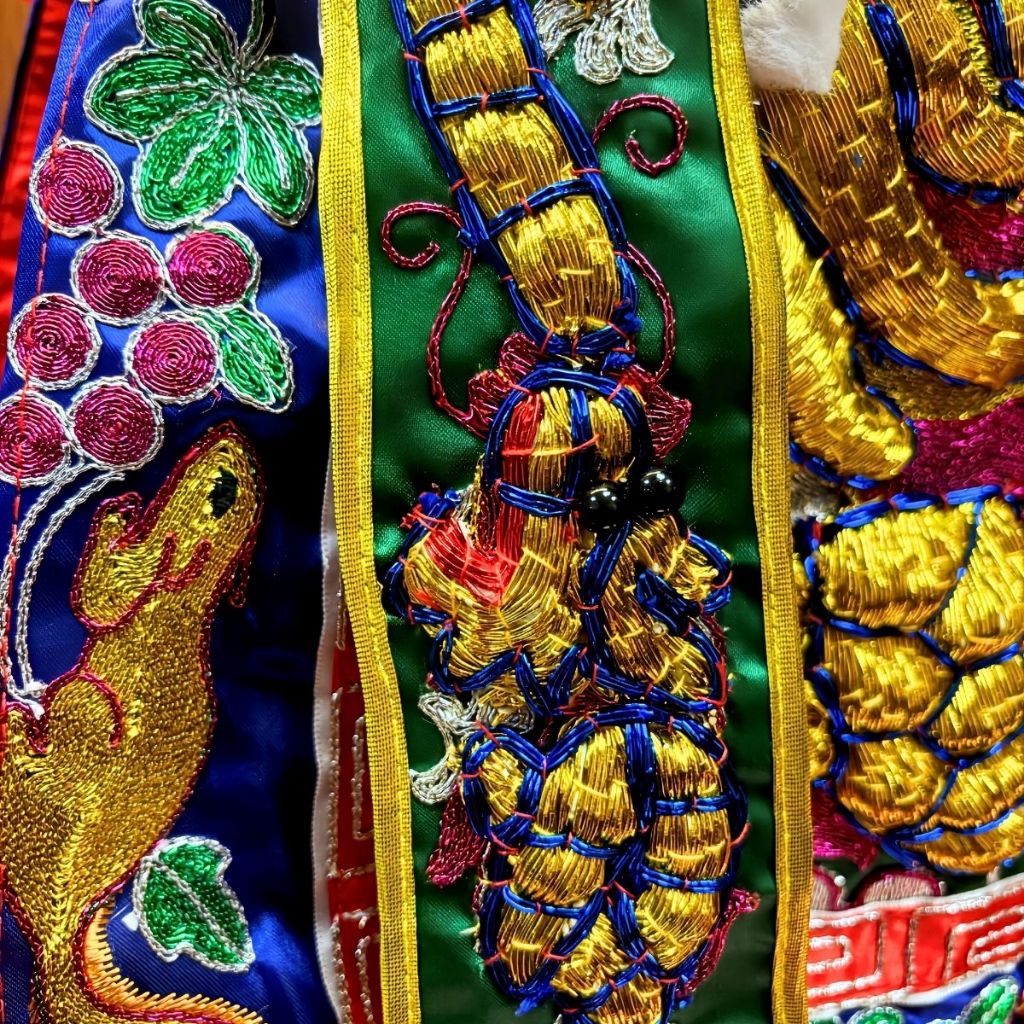 【樹林歡喜緣佛具】三角麟龍袍・綠底・金龍|神尊佛像衣・帽|神像服飾配件・宮廟佛堂用品|神桌・後貼|神尊・佛像|樹林實體店:圖片 8