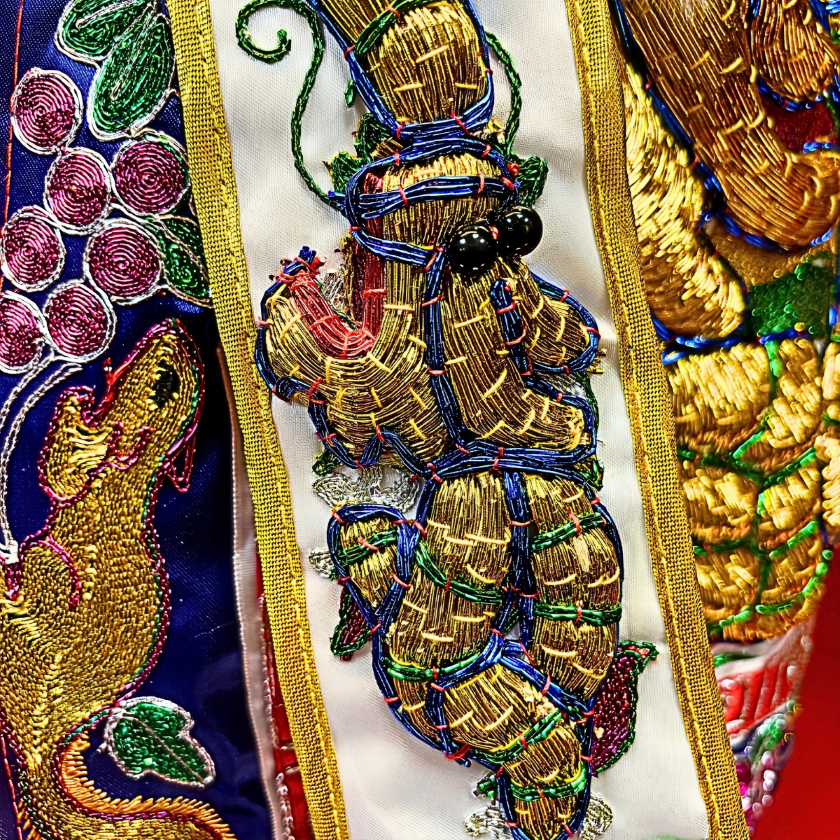 【樹林歡喜緣佛具】三角麟龍袍・白底・金龍|神尊佛像衣・帽|神像服飾配件・宮廟佛堂用品|神桌・後貼|神尊・佛像|樹林實體店:圖片 7