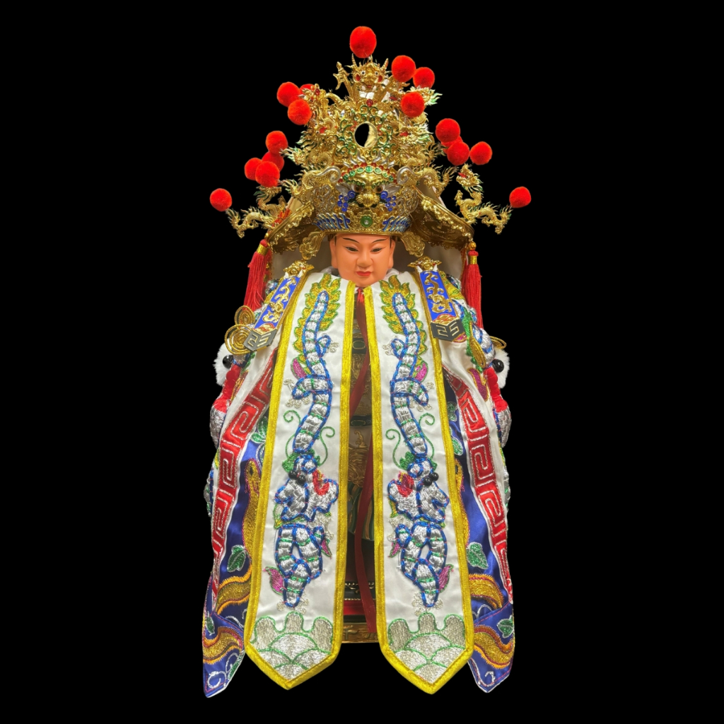 【樹林歡喜緣佛具】三角麟龍袍・白底・銀龍|神尊佛像衣・帽|神像服飾配件・宮廟佛堂用品|神桌・後貼|神尊・佛像|樹林實體店:圖片 2