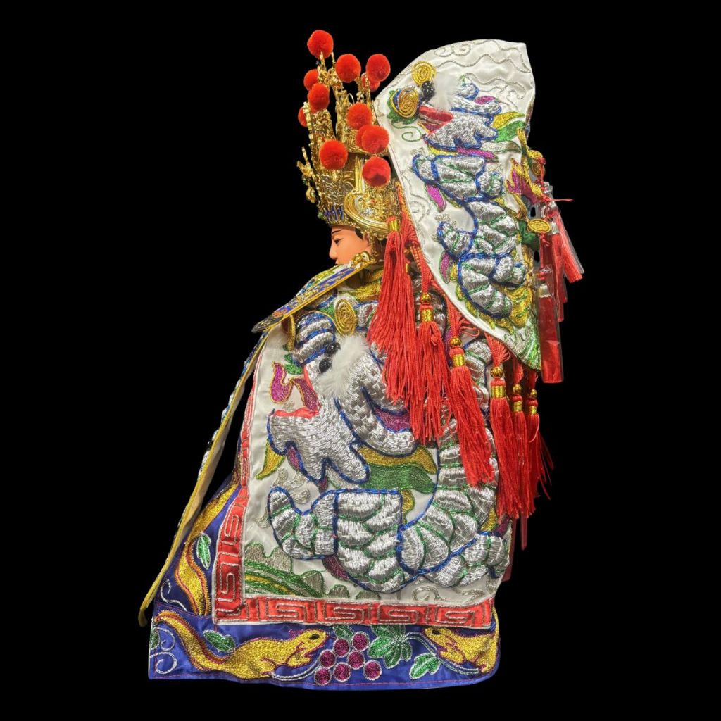【樹林歡喜緣佛具】三角麟龍袍・白底・銀龍|神尊佛像衣・帽|神像服飾配件・宮廟佛堂用品|神桌・後貼|神尊・佛像|樹林實體店:圖片 4