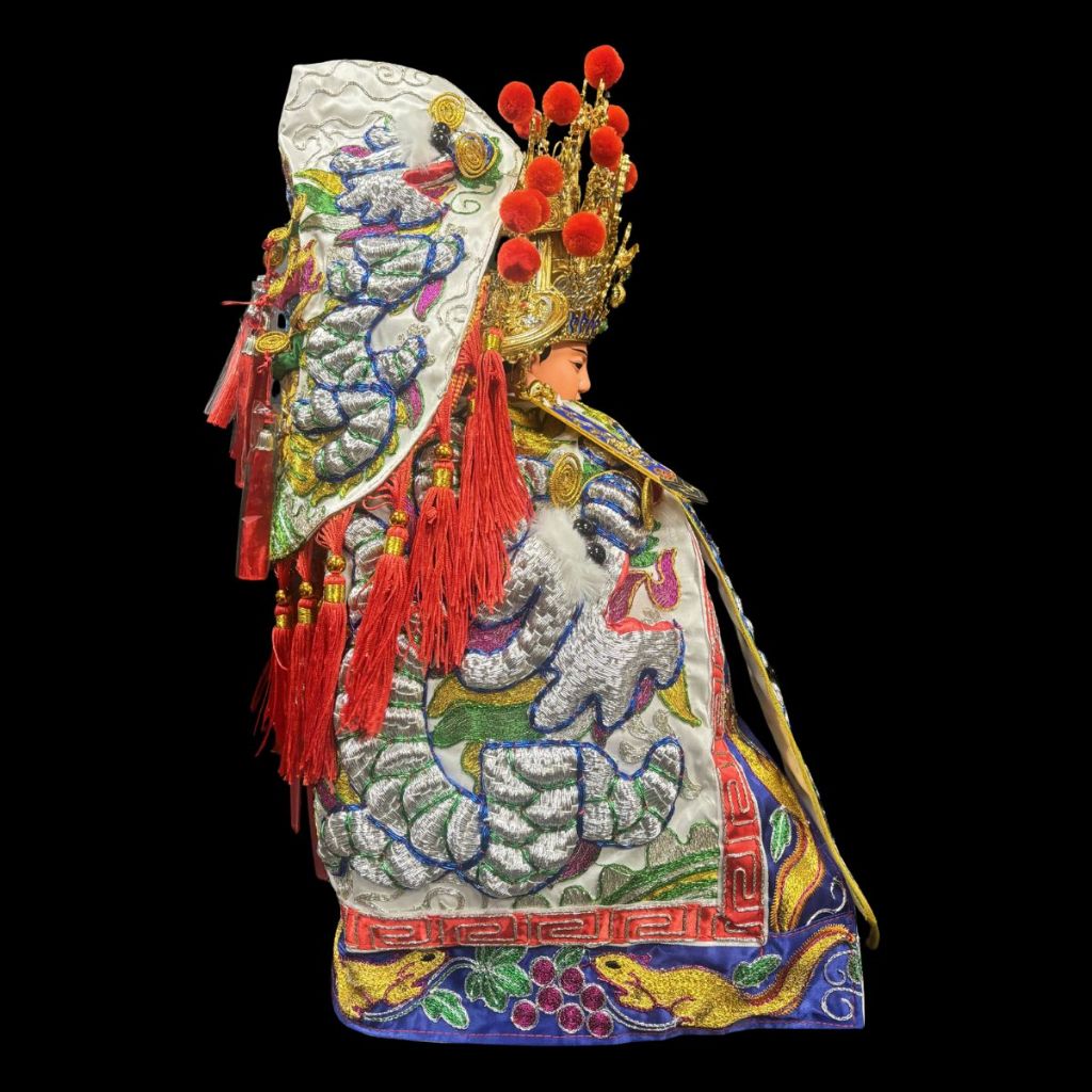 【樹林歡喜緣佛具】三角麟龍袍・白底・銀龍|神尊佛像衣・帽|神像服飾配件・宮廟佛堂用品|神桌・後貼|神尊・佛像|樹林實體店:圖片 3