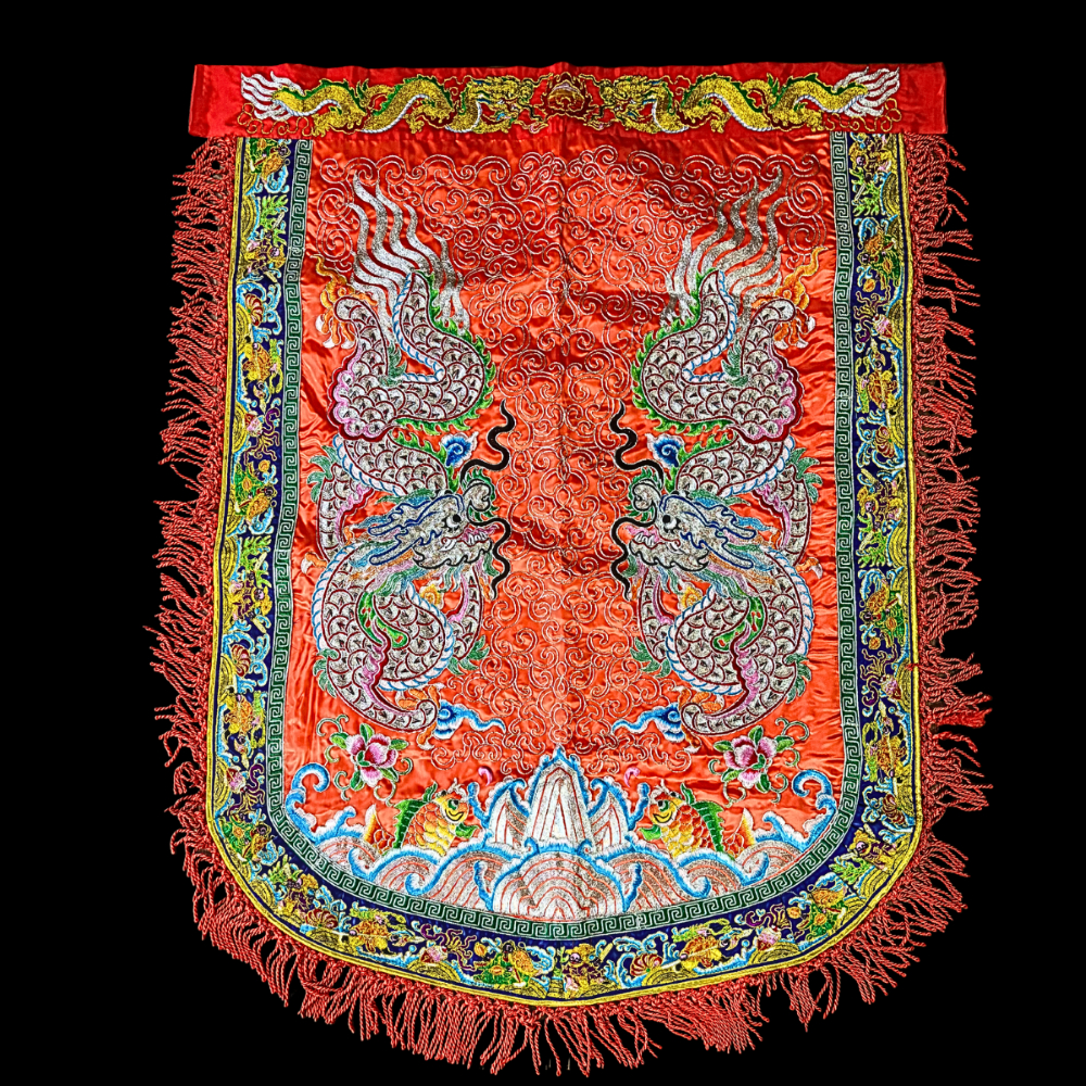 【樹林歡喜緣佛具】反潮繡 雙銀龍 帥旗 |宮廟帥旗|神明令旗・刺繡帥旗|遶境進香・神桌佛堂用品|客製請先聊聊|樹林實體店:圖片 2