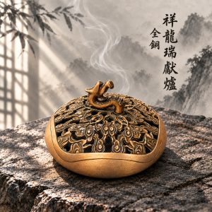 【樹林歡喜緣佛具】祥龍瑞獻爐・小盤香爐・淨爐｜全銅盤香爐・淨爐｜佛堂神桌供香｜神明衣帽｜樹林實體店｜客製神像請先聊聊
