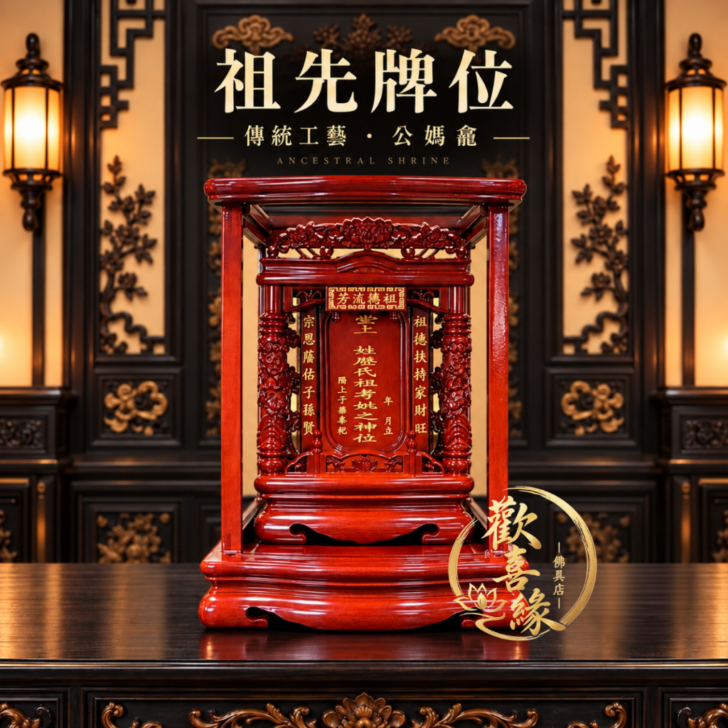 【樹林歡喜緣佛具】祖先牌位・公嬤龕・祖先龕・神主牌|神桌祭祖用品|神桌・後貼|神尊・佛像|神尊佛像衣・帽|樹林實體店