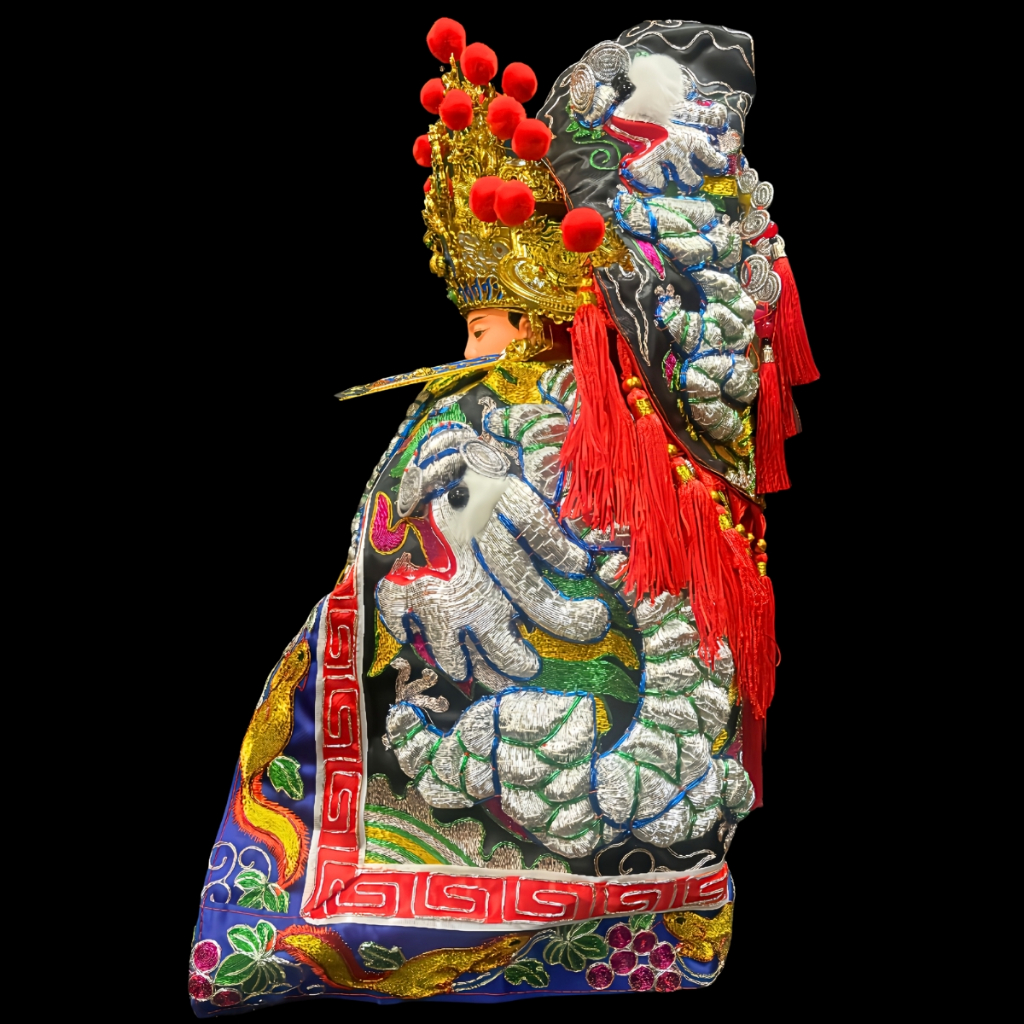 【樹林歡喜緣佛具】三角麟龍袍・黑底・銀龍|神尊佛像衣・帽|神像服飾配件・宮廟佛堂用品|神桌・後貼|神尊・佛像|樹林實體店:圖片 4
