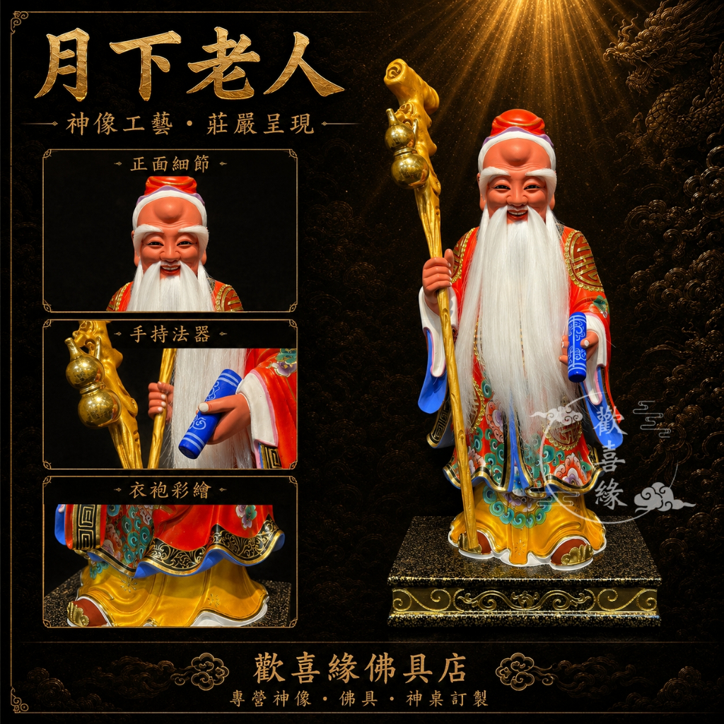 【歡喜緣佛具】月下老人 月老星君 月老 求姻緣 (客製化商品 請先私訊聊聊) 神像 神尊 客製化神像 樹林實體店:圖片 2