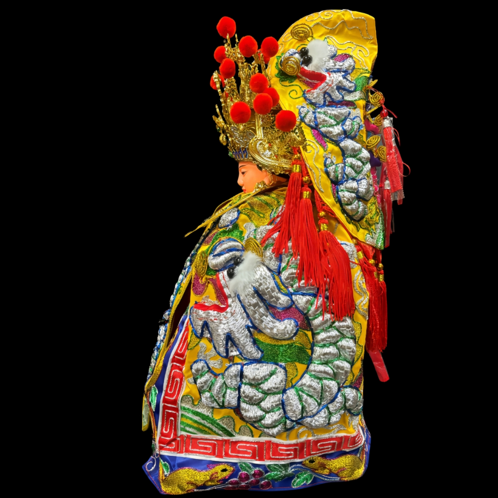 【樹林歡喜緣佛具】三角麟龍袍・黃底・銀龍|神尊佛像衣・帽|神像服飾配件・宮廟佛堂用品|神桌・後貼|神尊・佛像|樹林實體店:圖片 4